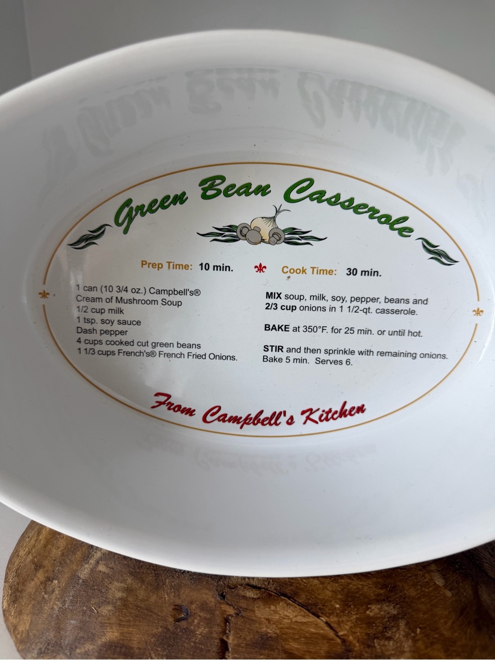 Campbell's Green Bean Casserole Serving Bowl 2004